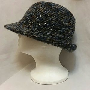 Santelli Francesca Womens Hat Fedora Hat Metallic Accent Italian Cable Knit Felt